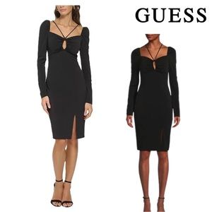NWT - Guess Keyhole Slit Sheath Dress in Black Size 10
